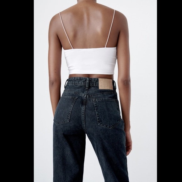 ZARA NWT MOM JEANS BLUE SZ 6 HIGH WAISTED - Picture 6 of 9